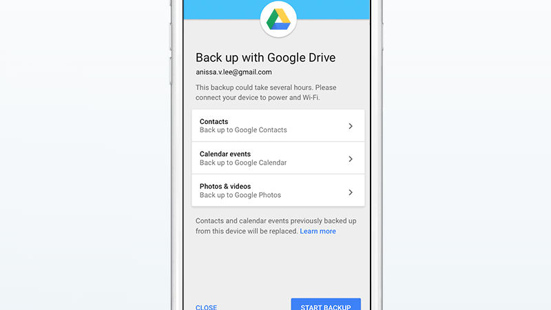 Google Drive can handle contacts and calendars for you. Image: Google